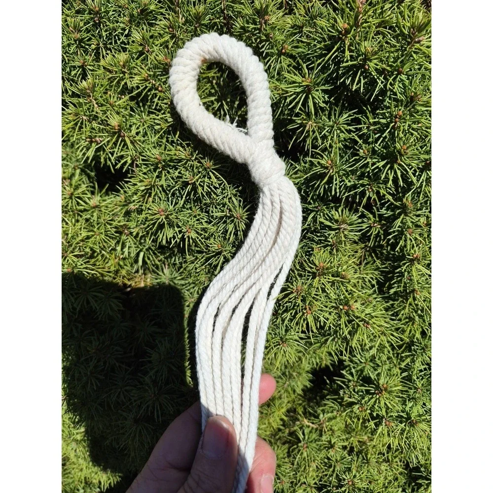 2 Level Graduated Tiered Flat Bottom Macrame Plant Hanger Boho Shabby Chic Retro